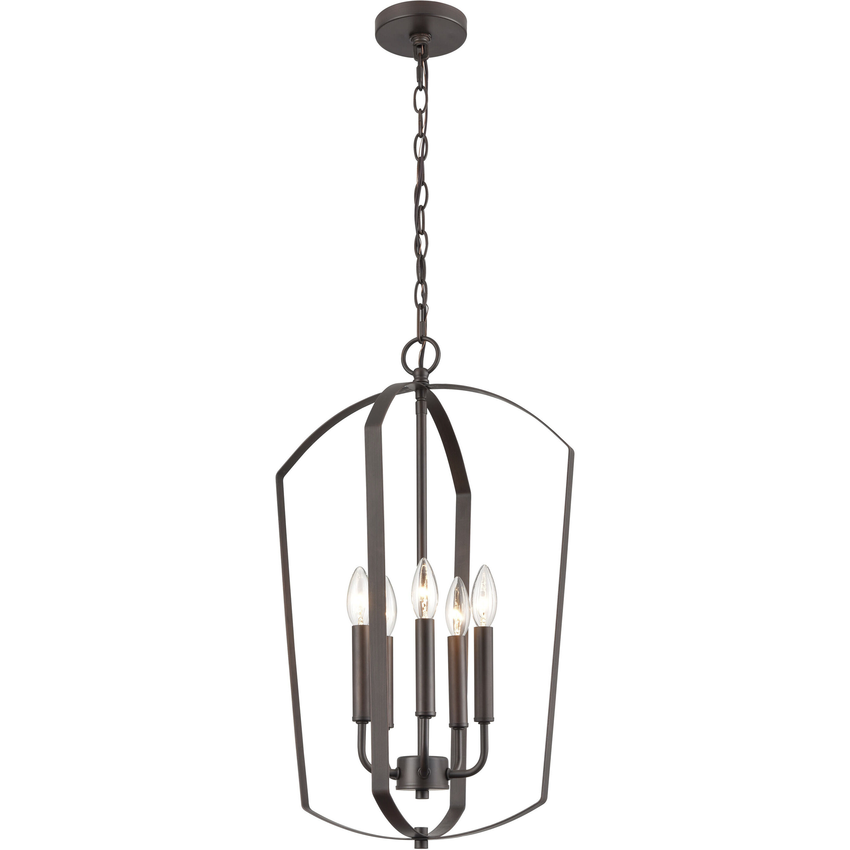 Ivey Lake 5 Light 15.75 inch Rubbed Bronze Pendant Ceiling Light